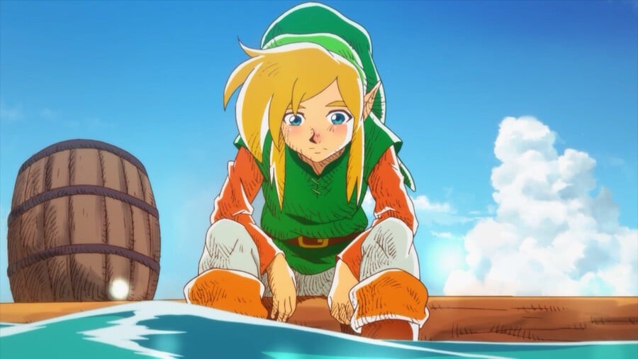 Link, exhausted, dejected and adrift in the closing movie of the game