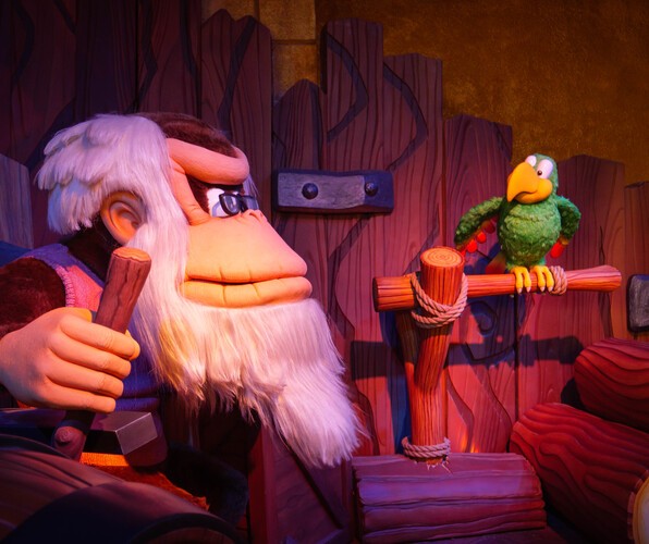 Cranky Kong and Squawks can found within the park bickering away at each other, but we'll let you discover them on your own...