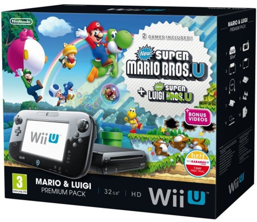 Refurbished: Wii U Deluxe Set 8GB White With Super Mario 3D World And Nintendo  Land 