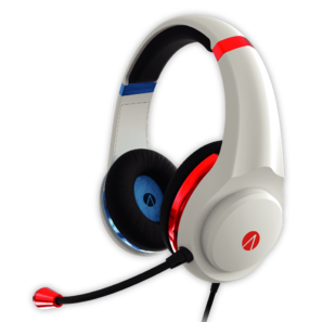 Stealth White Headset Red Blue
