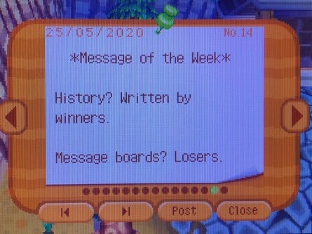 Animal Crossing Wild World Message Board Loser