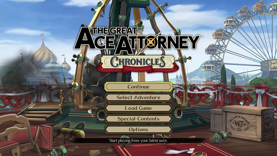 The Great Ace Attorney Chronicles: Main Menu