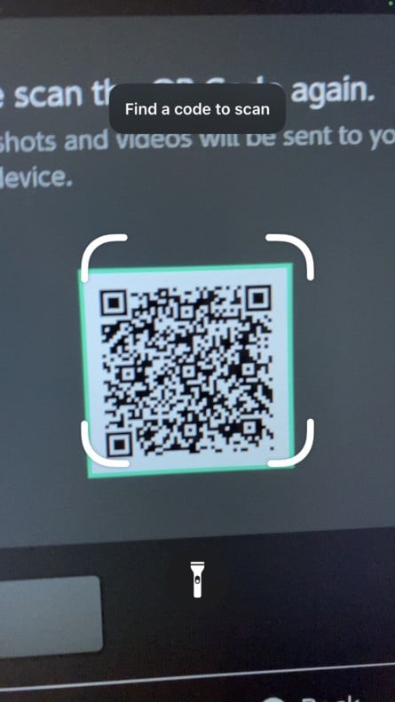 7. Second Switch QR Code To Scan