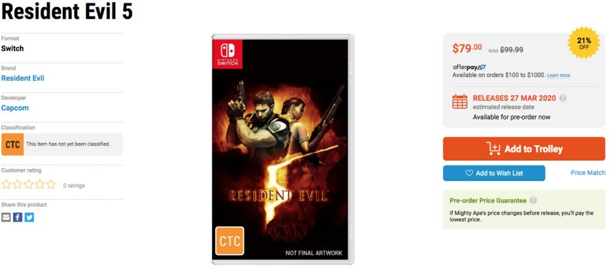 Resident Evil 5 Switch