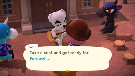 K.K. Slider performing the song "Farewell" on the island