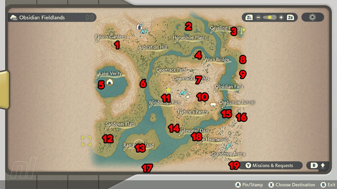 Pokemon Legends Arceus Map Locations List