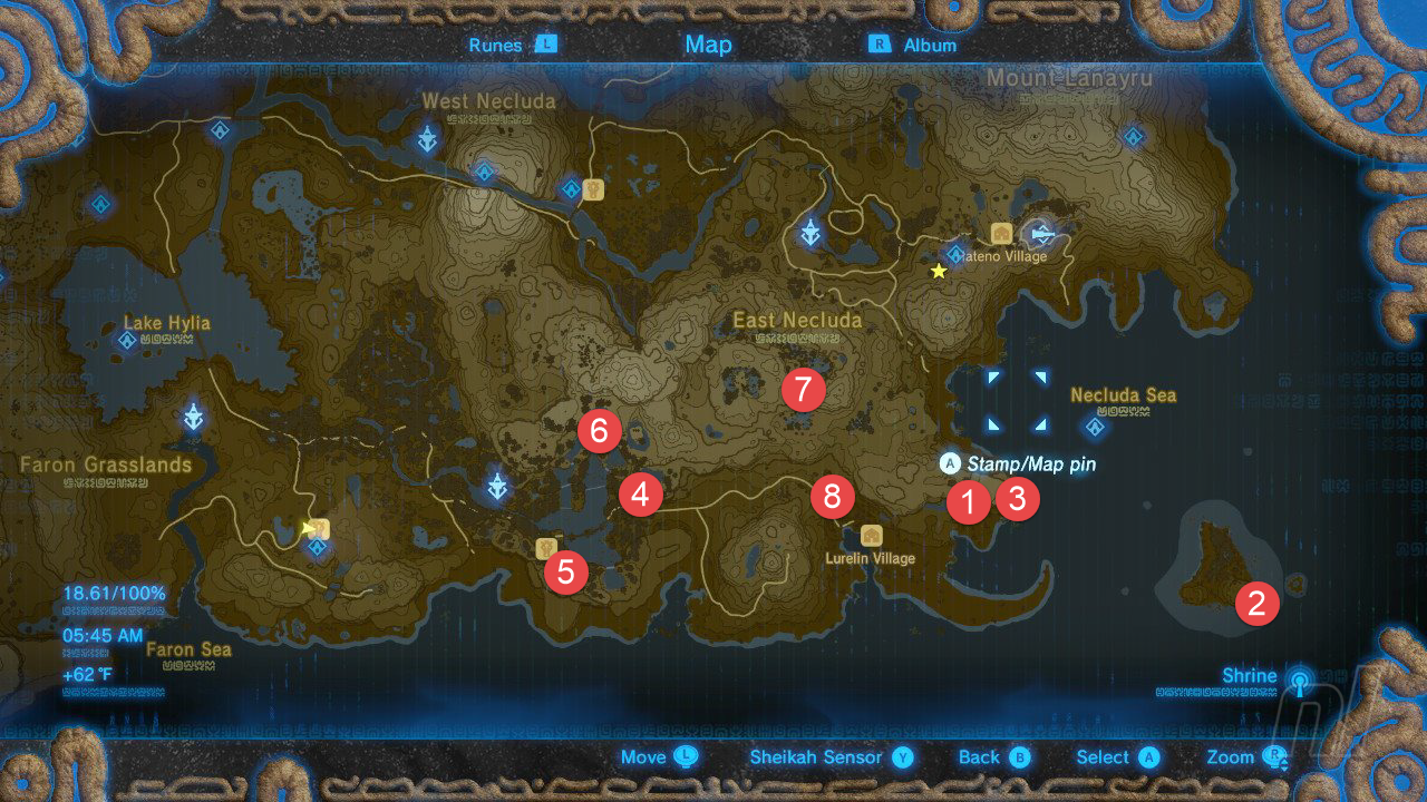 Zelda Breath Of The Wild All Shrine Locations And Maps Guide