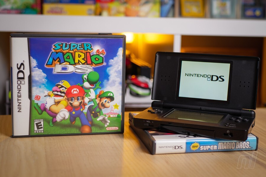 Super Mario 64 DS with Black DS Lite and New Super Mario Bros