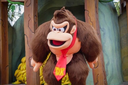 Donkey Kong, however, was out in full force! At the ready with fist bumps for anyone willing to admire his banana hoard