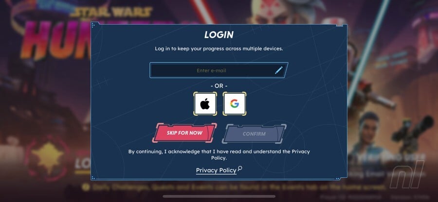 Star Wars: Hunters - Mobile Log In