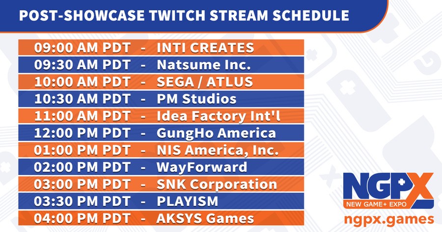 NGPX Twitch Schedule