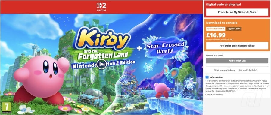 Switch 2 Edition Upgrade - Kirby