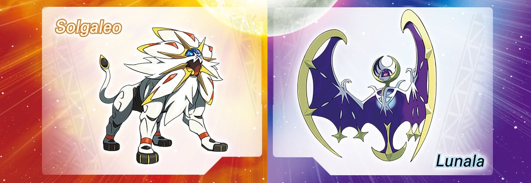 Legendary Pokemon Solgaleo and Lunala In The Alola Region - The