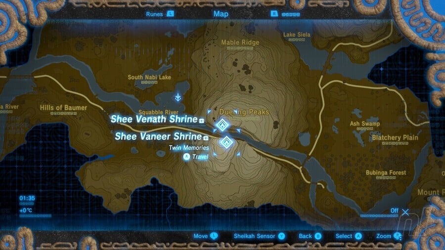 Shee Venath Shee Vaneer Shrine Map