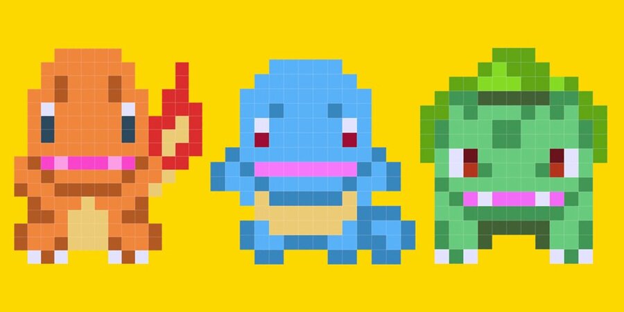 Charmander, Squirtle, and Bulbasaur