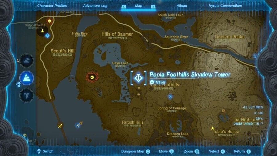 Zelda: Tears Of The Kingdom: How To Unlock Popla Foothills Skyview Tower 2