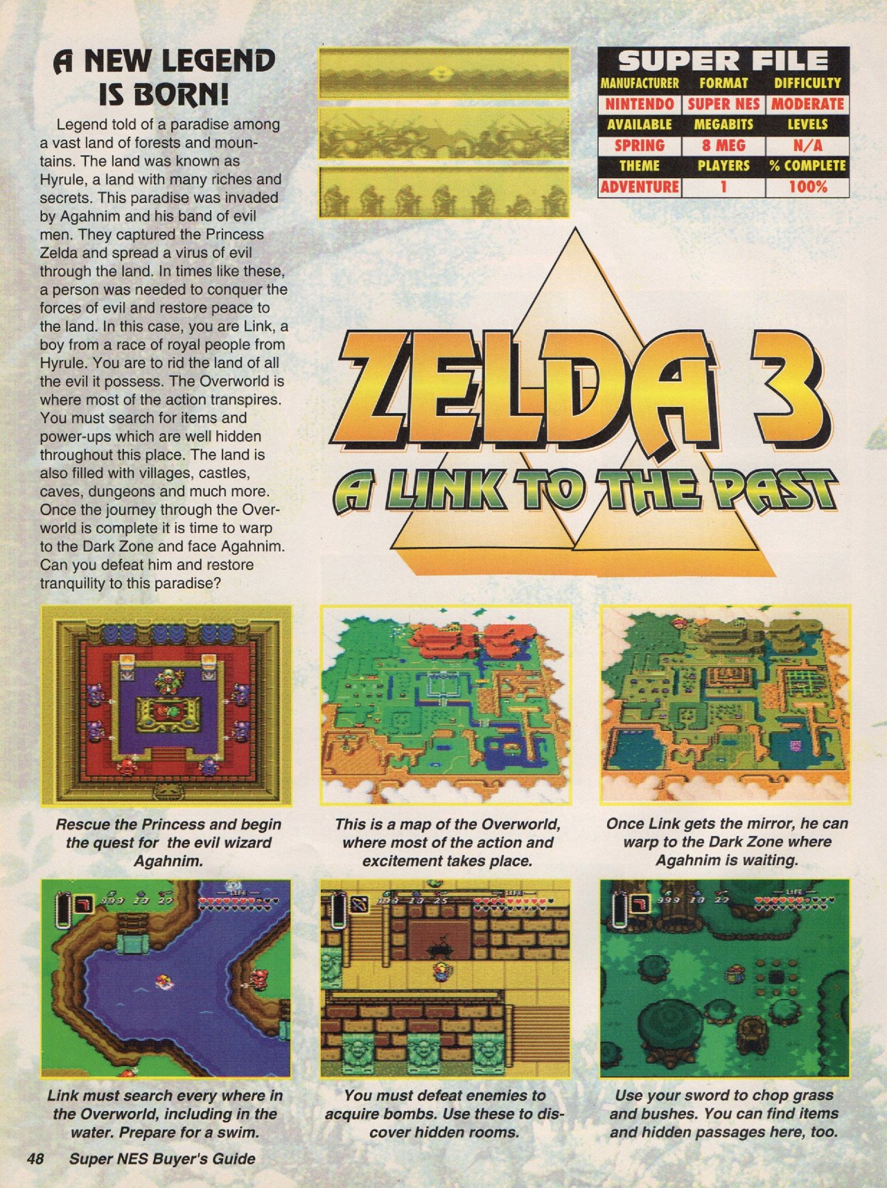 The Legend Of Zelda: Link's Awakening - Guide Part 6 - from Total Nintendo  Magazine UK - Issue 28 April 1994 : r/retrogamingmagazines