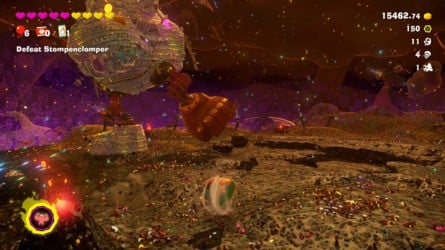 Donkey Kong Bananza Stompenclomper Canyon Layer Boss