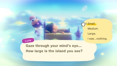 Animal Crossing: New Horizons Slumber Island options