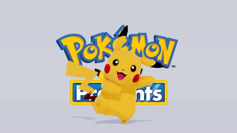 Pokemon präsentiert Logo mit Pikachu