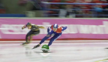 Here's Some Olympic Speed Skating, Mario Kart Style