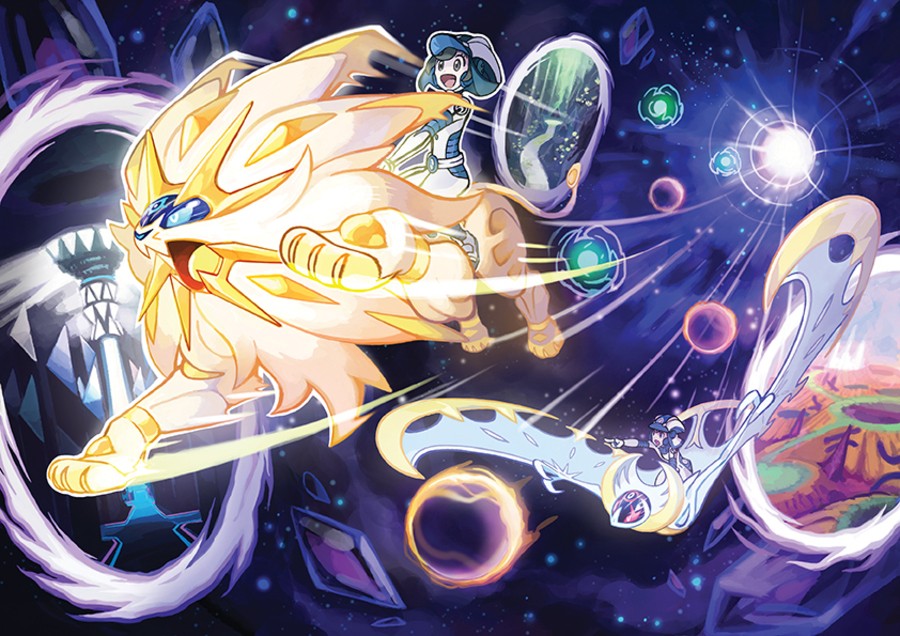 Download Lunala With Solgaleo Comparison Wallpaper