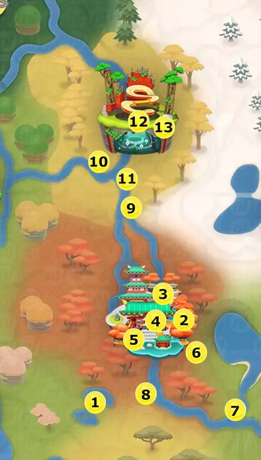 Fall Region Peach Medallion Map