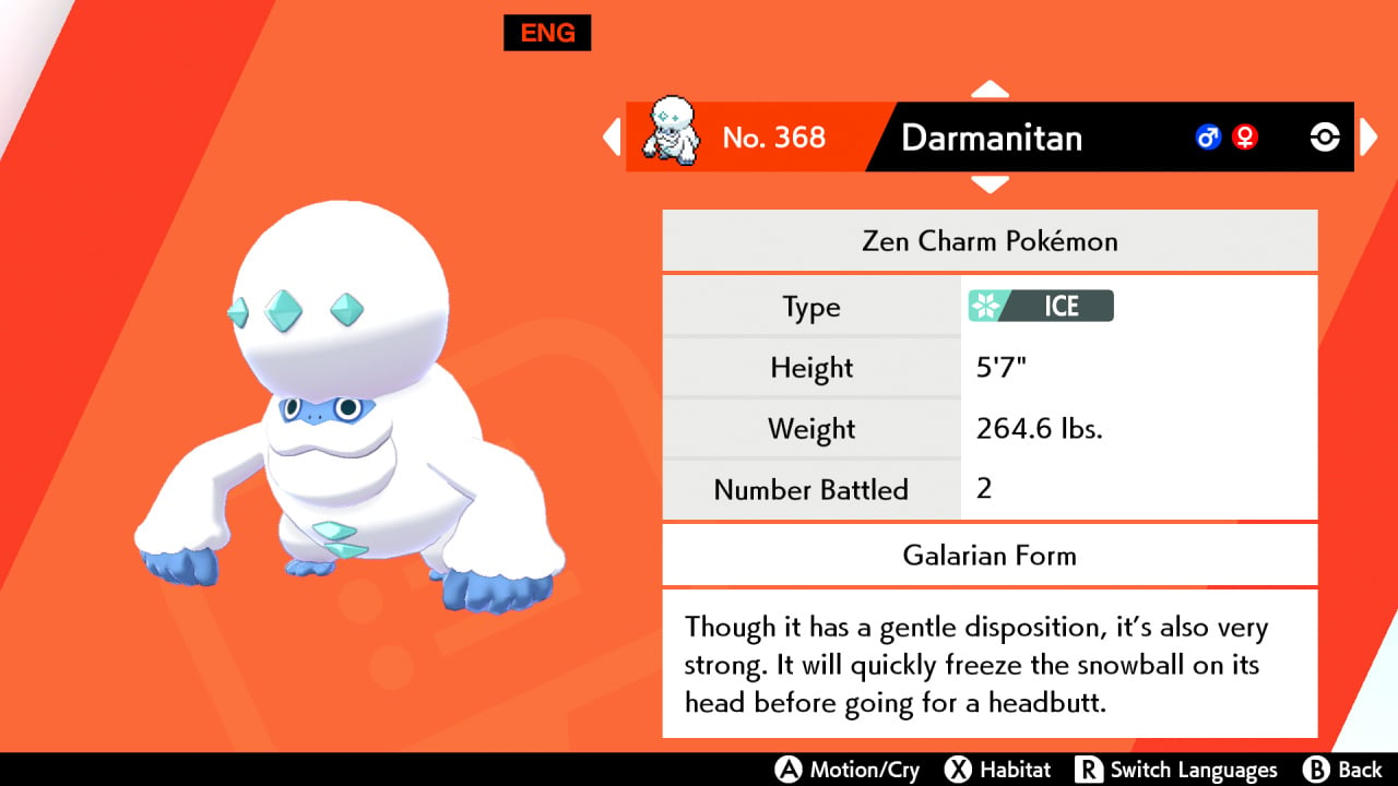 Pokemon 18555 Shiny Galarian Darmanitan Pokedex: Evolution, Moves,  Location, Stats