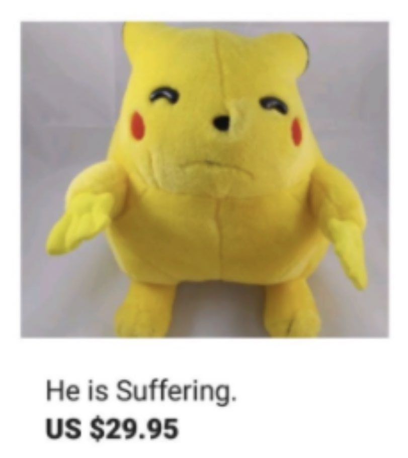 cursed pikachu plush