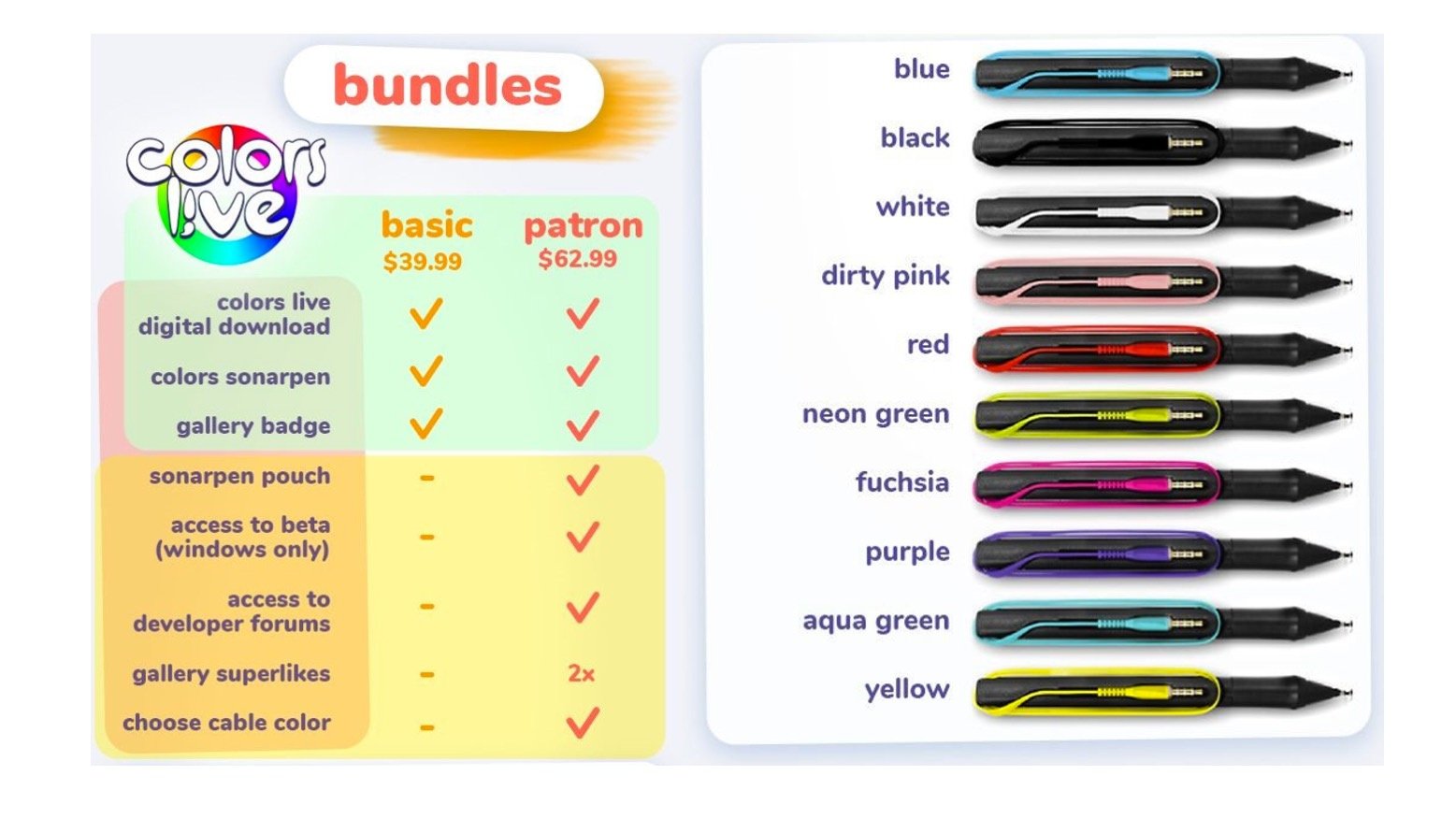 Colors SonarPen stylus + Pouch bundle