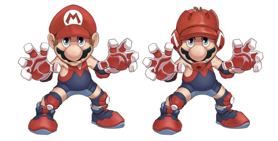 Two of Mario's proposed costume designs