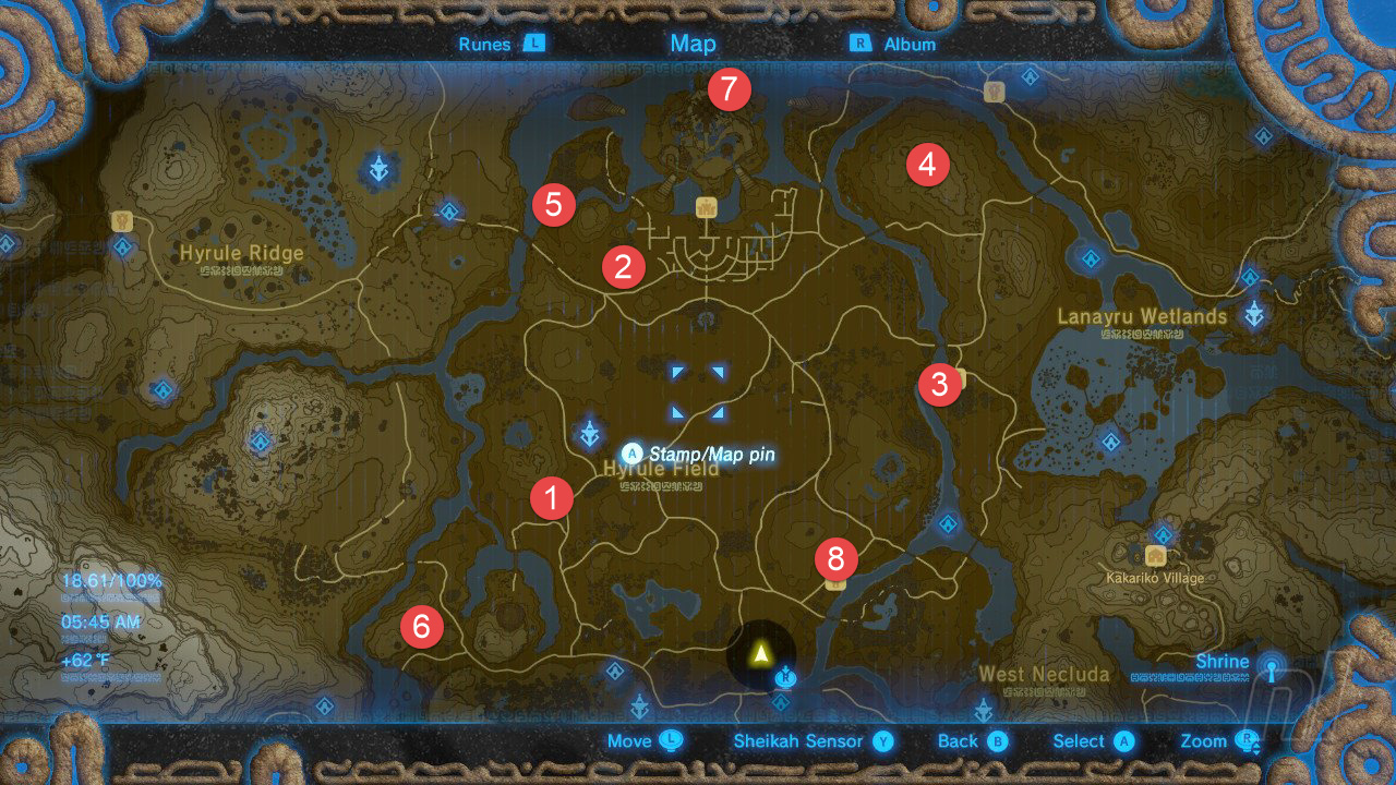 Zelda: Breath Of The Wild: All Shrine Locations And Maps