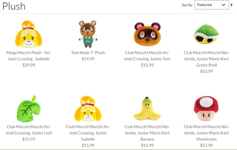 A selection of Nintendo's American online store...