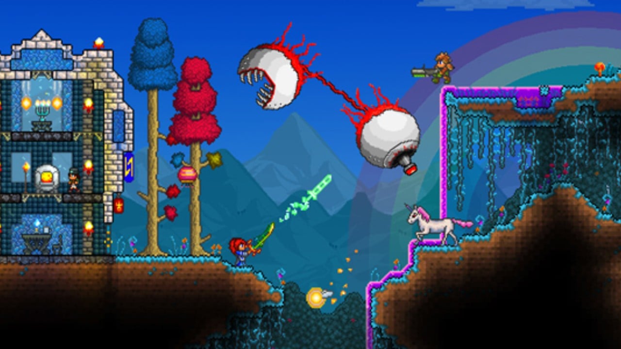I recently downloaded the 3D terraria mod and this is one of my builds in  3D! (I have like 15 fps because my PC sucks but it looks cool) : r/Terraria