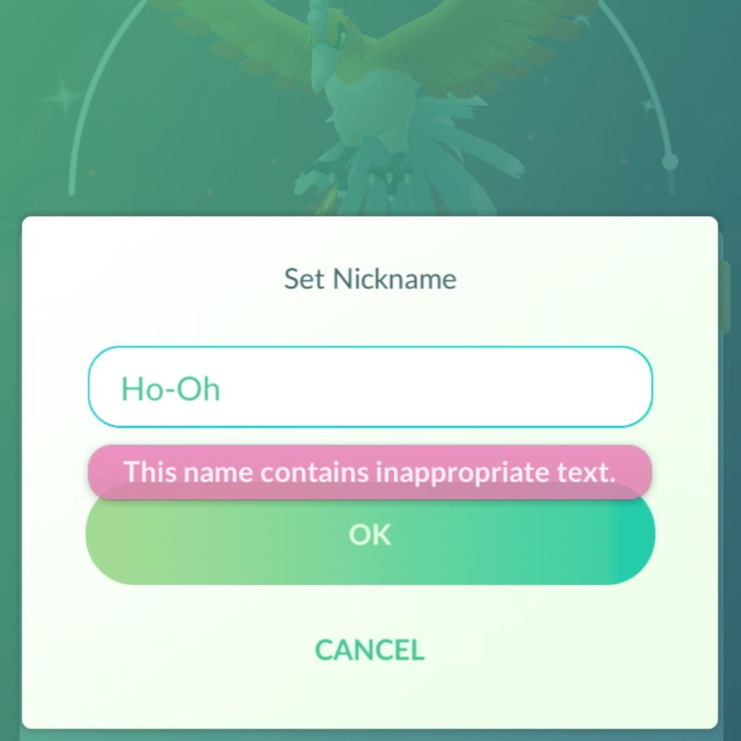 On Pokemon Go, the Eevee name trick isn't working for me anymore