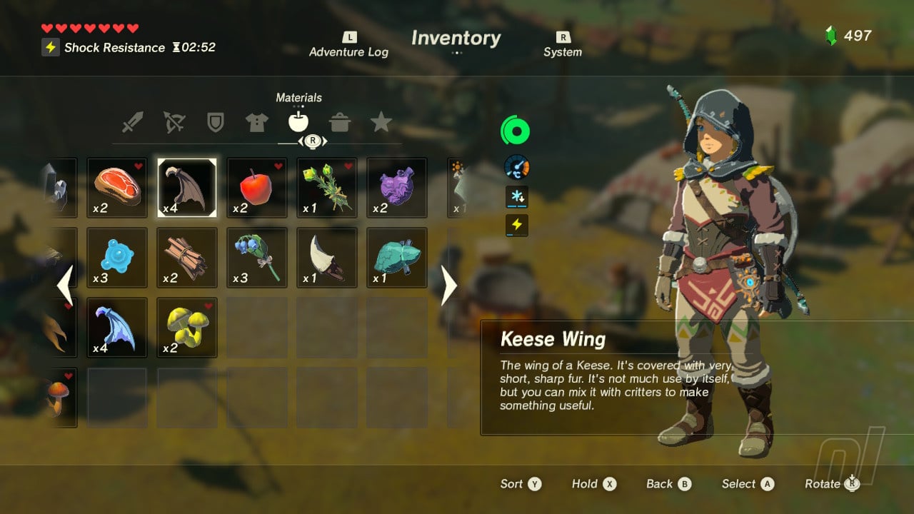 The BotW recipe book