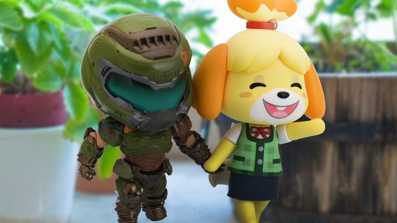 Random: Isabelle, Doomguy and Animal Crossing, see in the new year together on Twitter