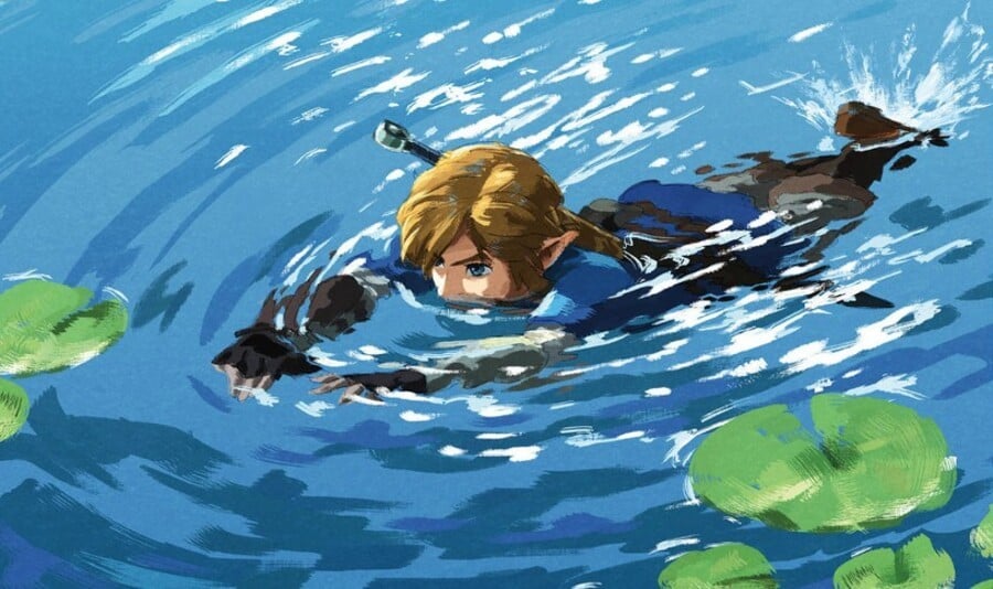 Zelda Breath Of The Wild Link Swimming