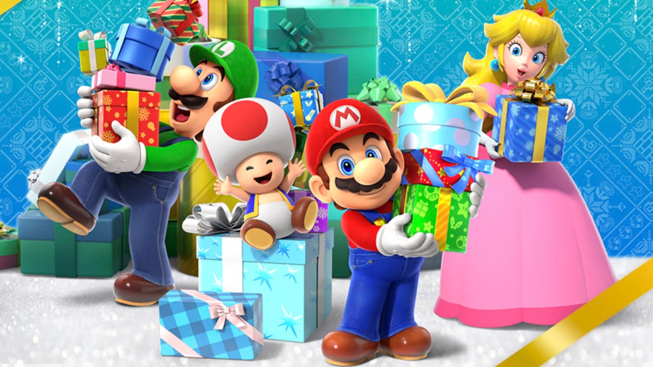 Happy Holidays  Christmas wallpaper Free gift cards Mario bros