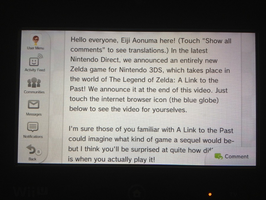 Eiji Aonuma Miiverse