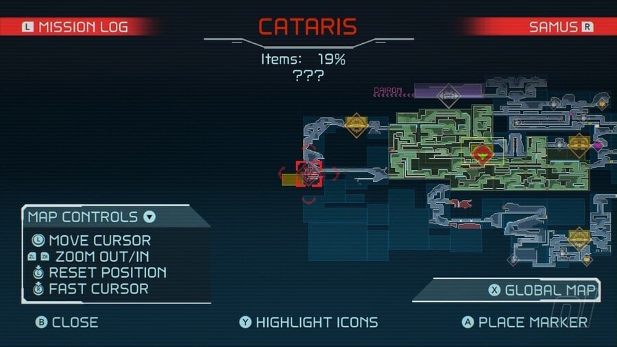 Metroid Dread Cataris Map