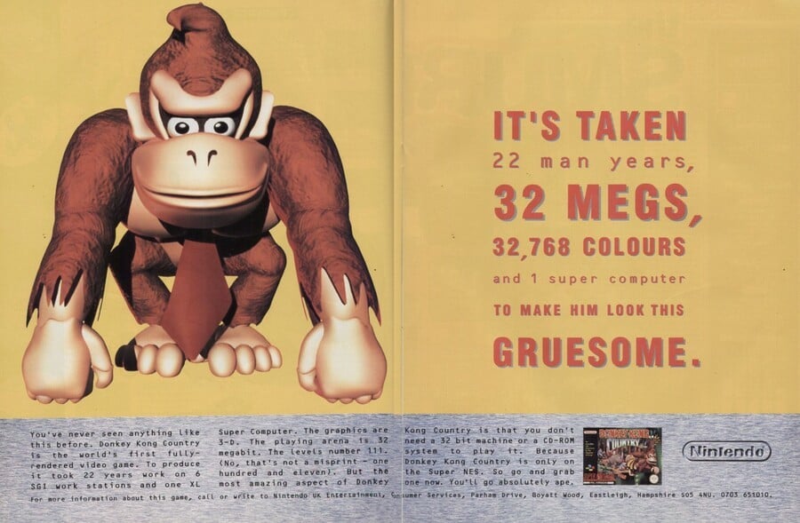 This UK advert for Donkey Kong Country highlights the epic development period