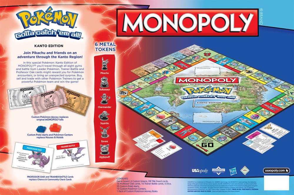 tokens deeds & more Pokemon Monopoly Kanto Edition Spare Parts Replacements 
