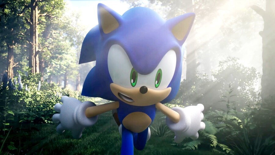 Sonic Sınırları Sega Sonic Ağaçların Arasından Parlayan Işıkla Ormanlarda Koşuyor