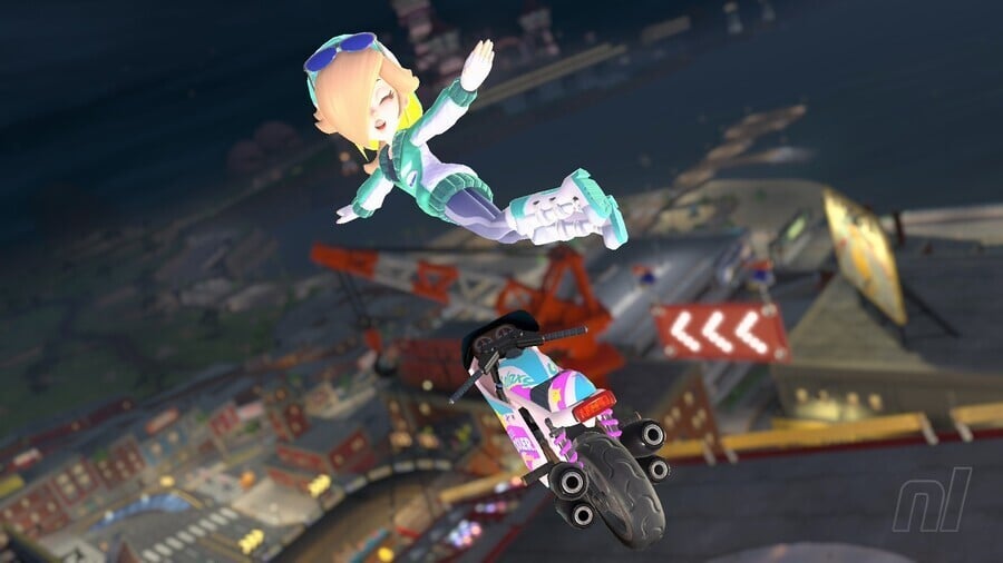Rosalina tricking in Crown City Mario Kart World