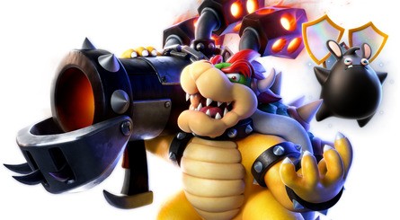 Characters, including newcomer Bowser, with their partner Sparks