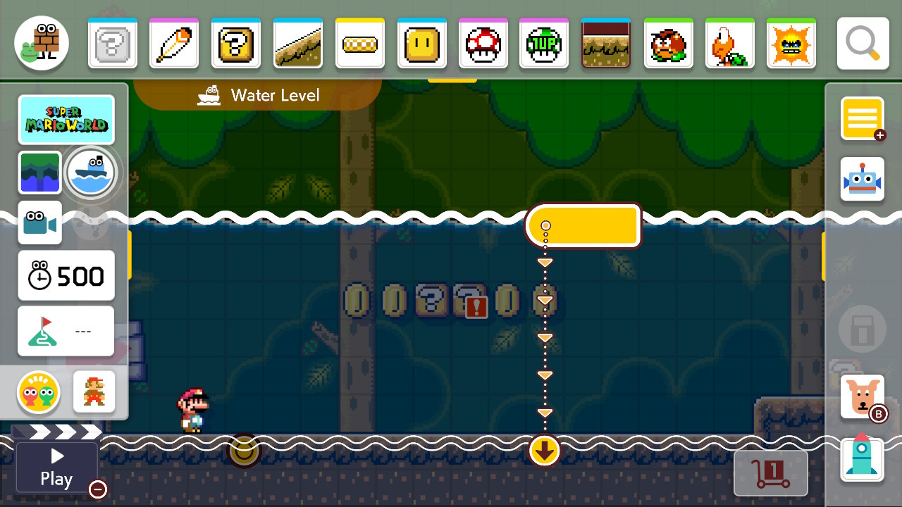 How To Add Water To Levels In Super Mario Maker 2 Guide Nintendo Life - mario under ground block decal roblox