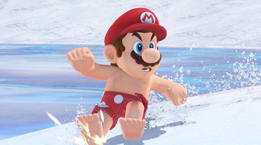 Shirtless Mario can't believe it!