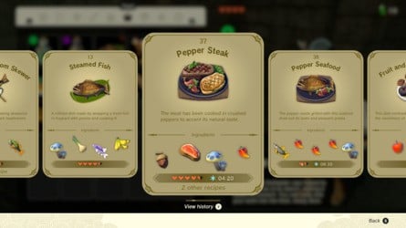 Zelda: Tears Of The Kingdom: Recipes List - Cooking Guide 10