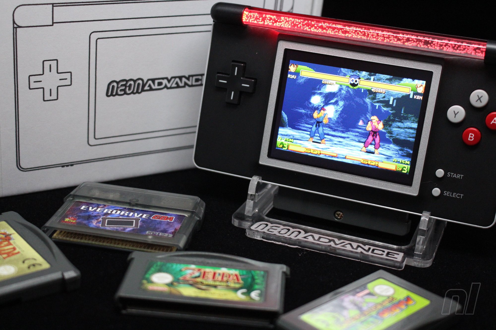 Custom built Fully Modded Backlit 101 Screen and Rechargeable Battery Link to the PastFour Swords Gameboy Advance